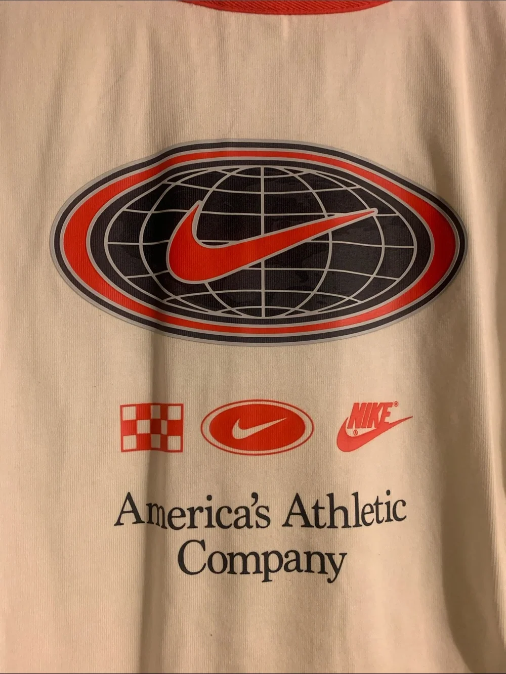 Nike White & Red Championship Flame Baseball Jersey